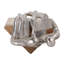 Figurine décorative sur base en bois pour décoration intérieure - Sculpture moderne pour console ou décoration de salon - 10 po, brun et argent