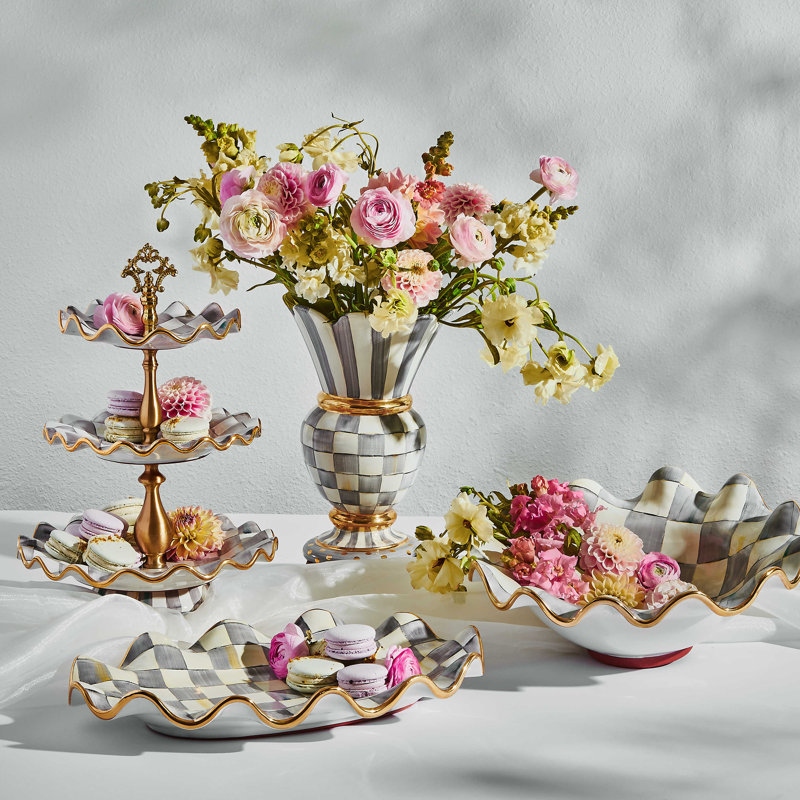 Sterling Check Three Tier Sweet Stand