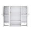 Armoire de rangement murale pour salle de bain avec miroir Armoire à pharmacie moderne avec tablettes ouvertes et cachées et porte-serviettes double-358179399