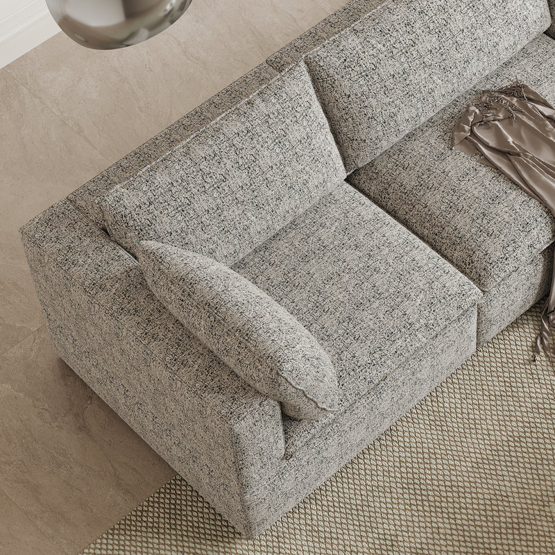Milard Minimalist Modular Sofa, 35.4" H x 130" W x 43.3" D, 3