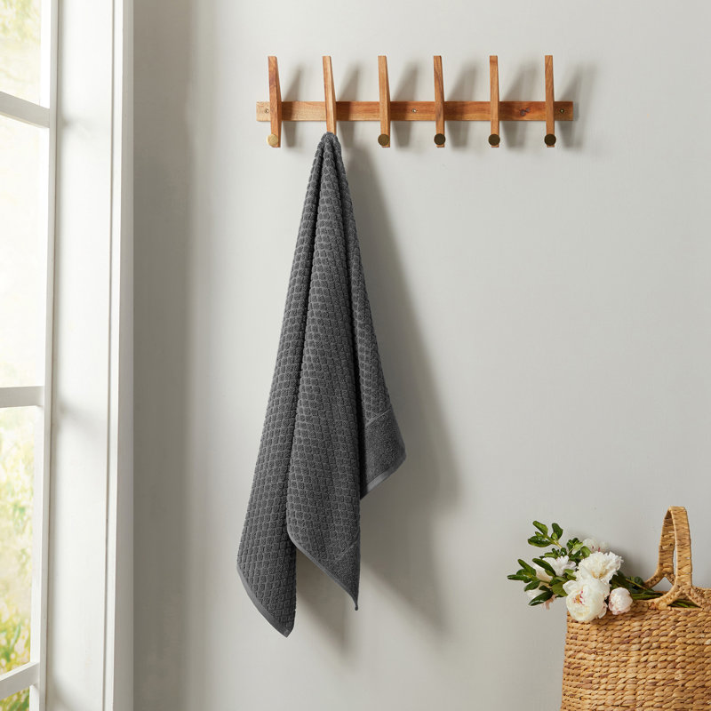 Ensemble de serviettes 100% coton ultra doux et absorbant, Gris foncé, Serviettes de bain - paquet de 4