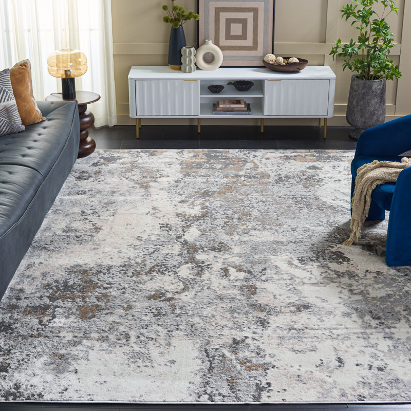 Tapis gris / ivoire Branscum, Rectangle 8 pi x 10 pi