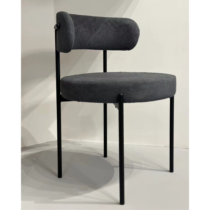 Chaise d'appoint rembourrée à dossier (ensemble de 2), Gris foncé