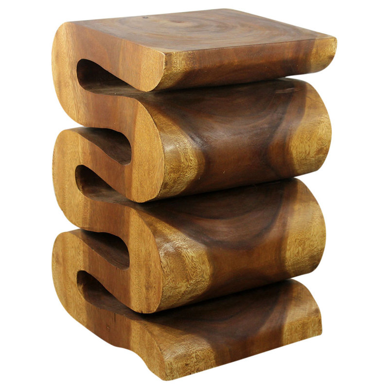 Raechell Solid Wood End Table, Oak Wood, 20" H x 14" W x 12" D