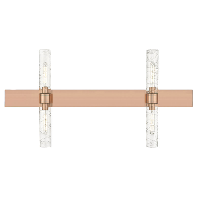 Éclairage pour meuble-lavabo 4 lumières 51 po Ballston - Maliyah - Finition laiton brossé - Abat-jour blanc rayé