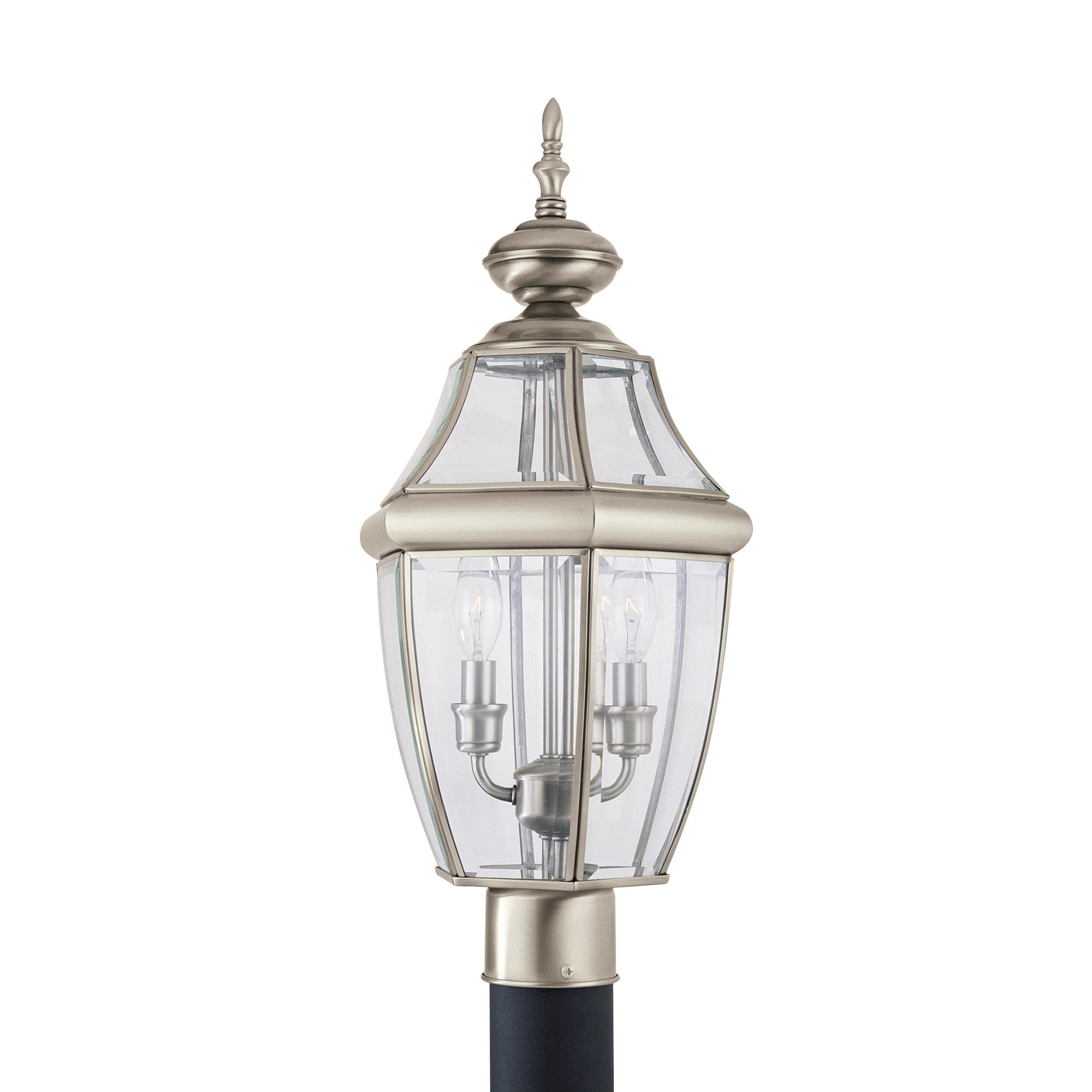 Eirini Beveled Metal Outdoor Lantern Head, No, Antique Brushed Nickel