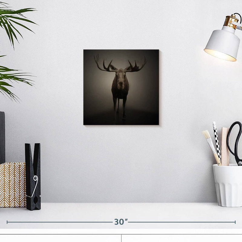 Portrait d'un orignal Brampt, H 10 po x l 10 po