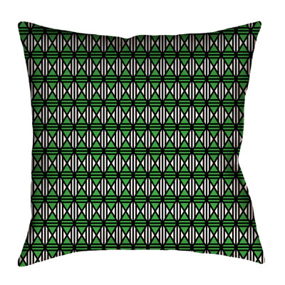 Katelyn Elizabeth Geometric Leather/Suede Reversible Throw Pillow