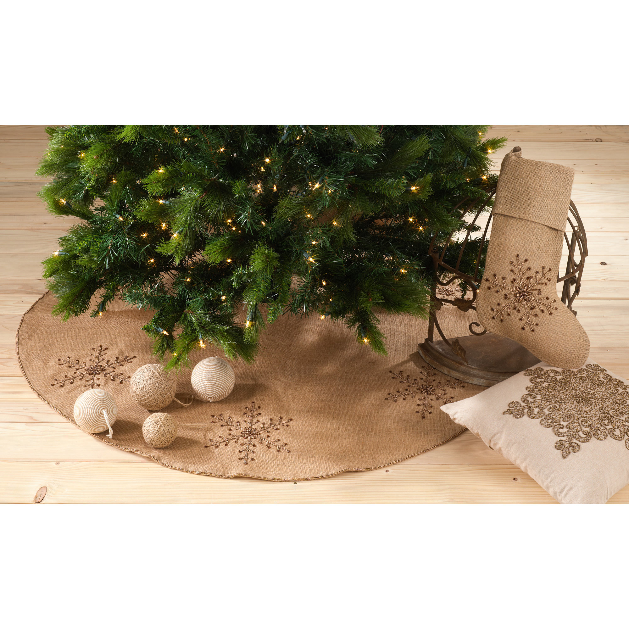 Burlap Tree Skirt, 72" W