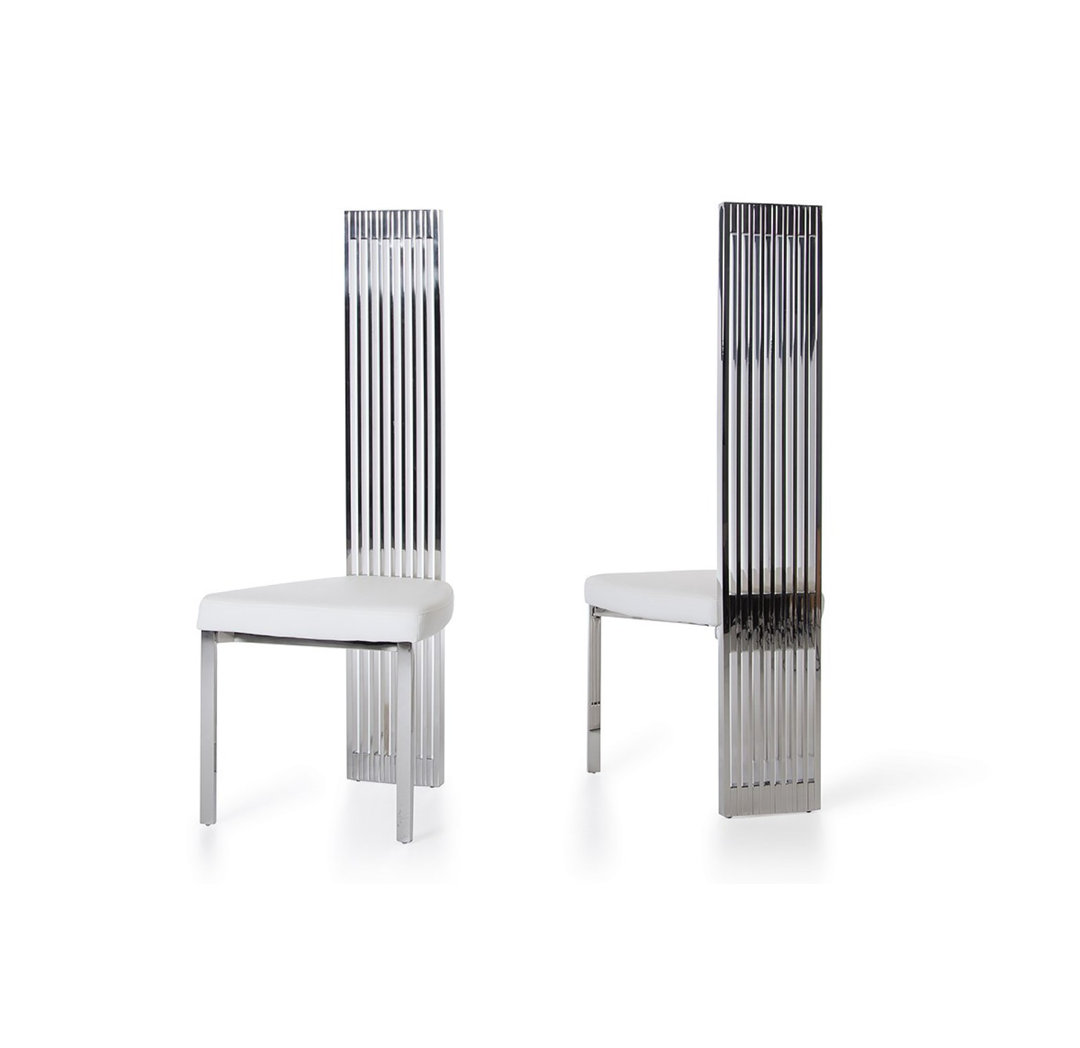 Mathani 18'' H Faux Leather Upholstered Parsons Chair Everly Quinn