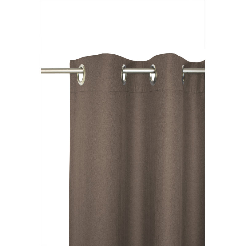 Kyrstan Synthetic Eyelet Single Curtain Panel, blackout, 132cm Width x 255cm Drop, Brown