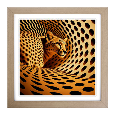 Cheetah Op Art - Framed Print