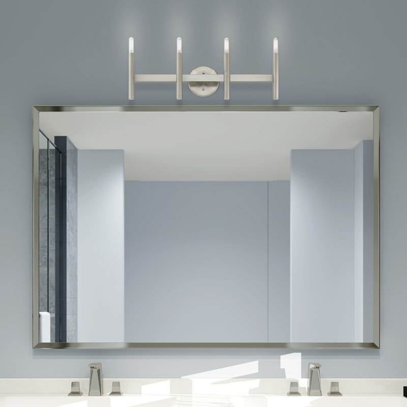 Nickel 4-Light Adjustable Dimmable Vanity Light Fixture