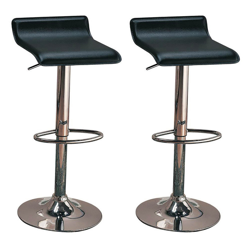 Black And Chrome Backless Bar Stool