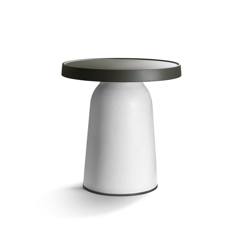 Table d'appoint Thick Top, blanc, Marron foncé, H 19,5 po