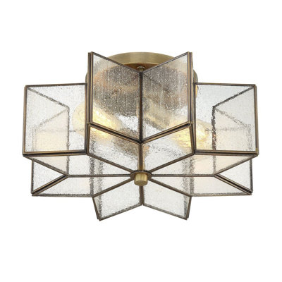 Putnam 2-Light Ceiling Light in Natural Brass