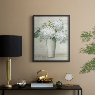 Simply Hydrangeas I, reproduction encadrée - bois massif