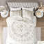 Housse de couette en coton chenille 3 pièces touffetée multicolore - coton double / grand, attaches d'angle