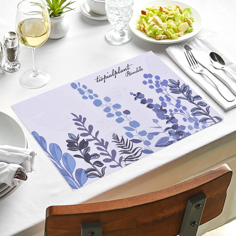 Ensemble de 6 napperons en PVC Botanical Printed