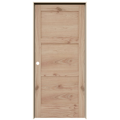 MODA 3-Panel Solid Core Unfinished White Cedar Prehung Interior Door