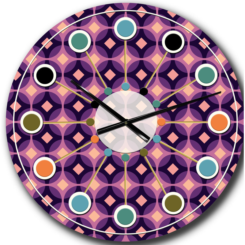 Horloge murale rétro Mid-Century, Grand