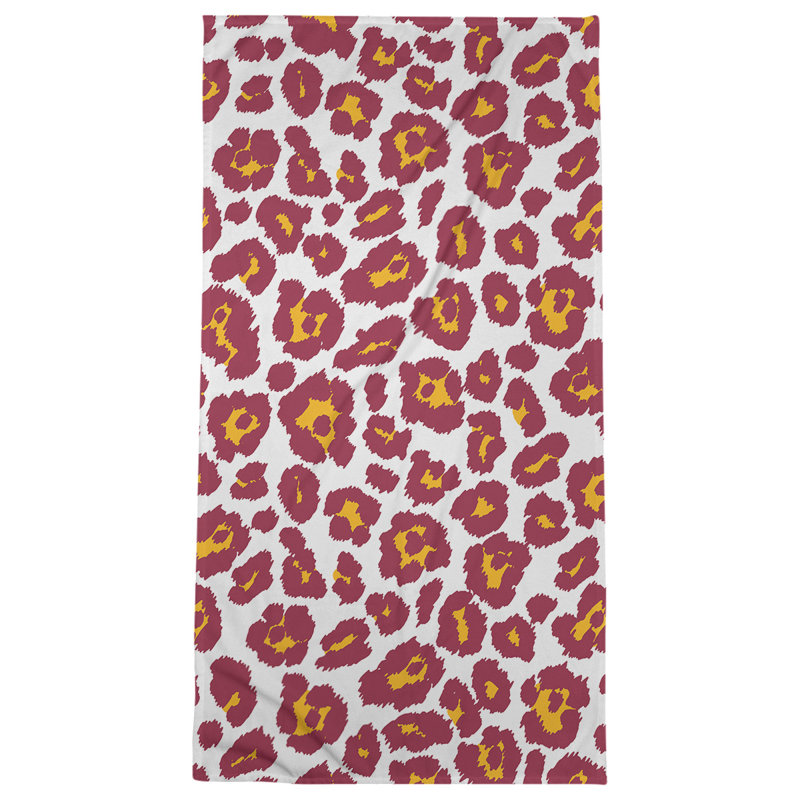 Serviette de bain Lucida, Blanc / jaune / rouge, Microfibre