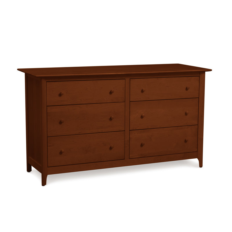 Sarah 59.25'' W 6 - Drawer Dresser, Cognac Cherry, Conventional