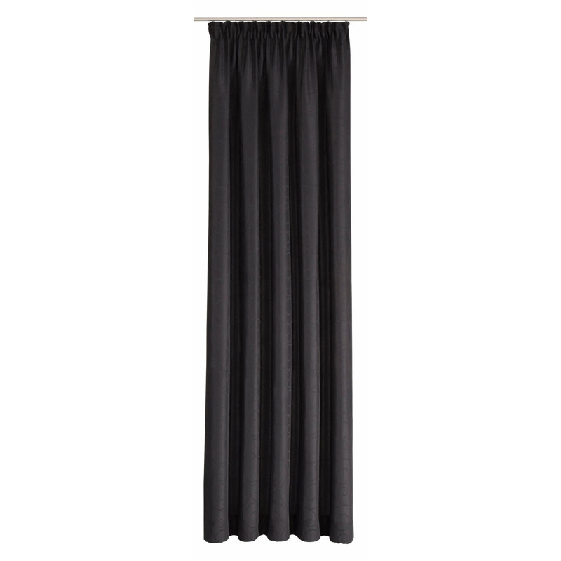 Coursey Room Darkening Curtain Single Panel, Black, 132cm Width x 225cm Drop