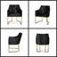 Fauteuil club moderne en velours glamour avec accents dorés - Luxueuse assise compacte