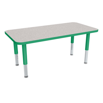Table d'activités préscolaire rectangulaire à hauteur réglable avec roulettes