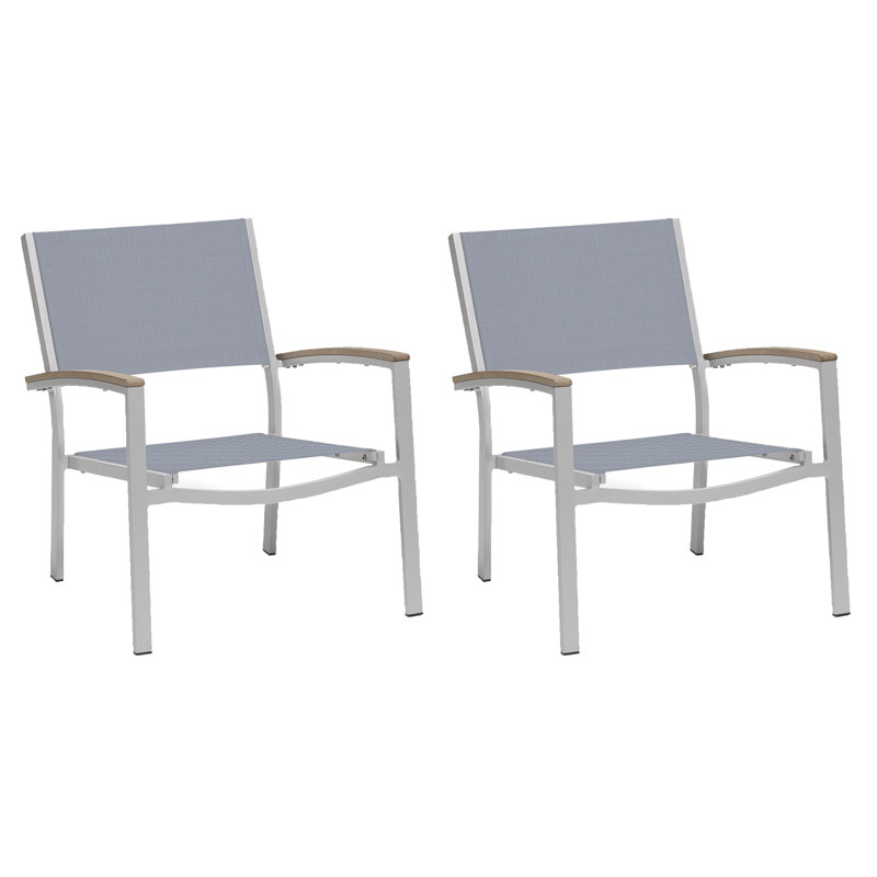 Travira Sling Lounge Chair, Teak, Slate