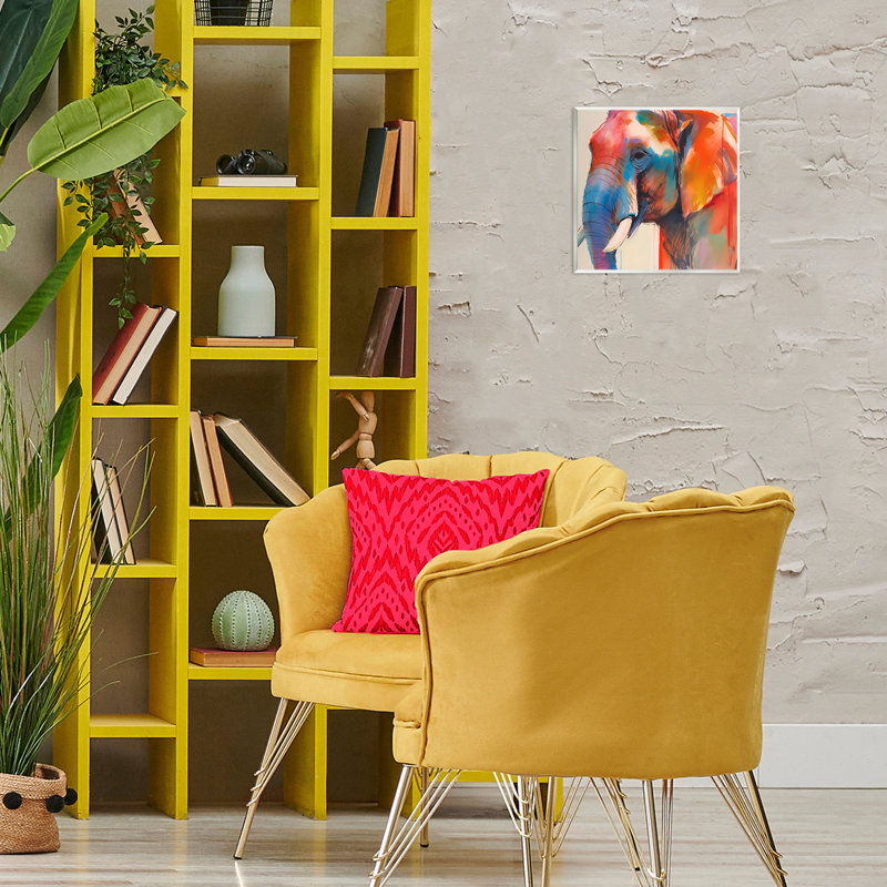 «Elephant with Modern Hues», art mural sur bois par Walker Noble