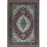 Hand-Knotted High-Quality Red and Blue Area Rug