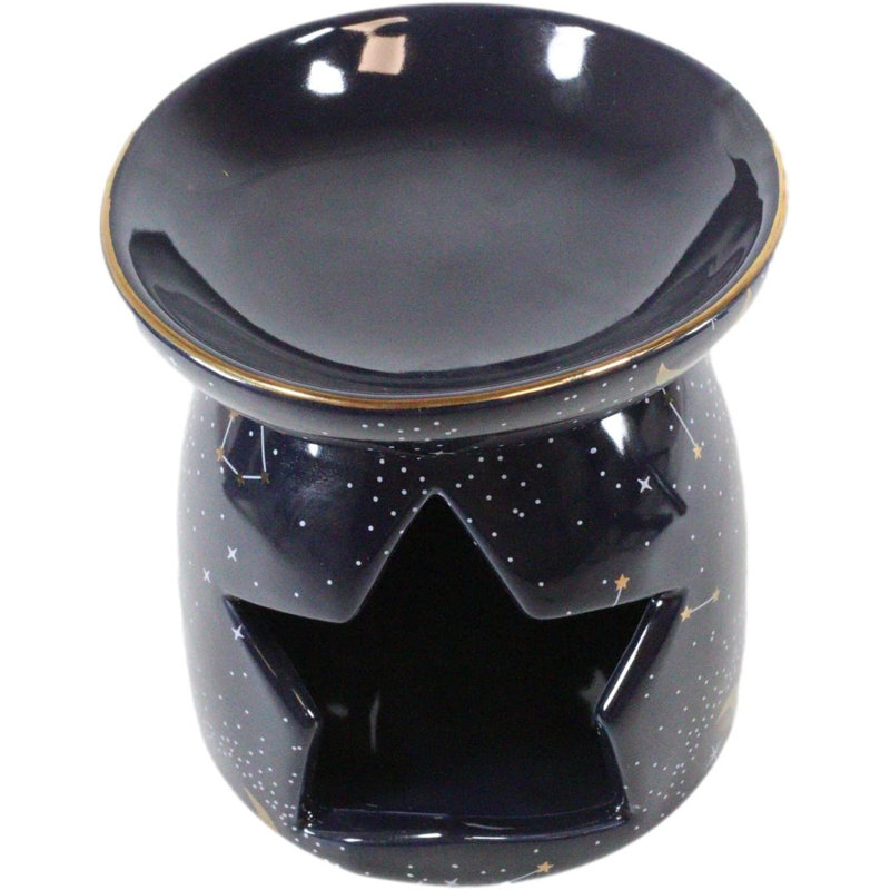 Wicca Witchcraft, constellation mauve, astrologie, étoiles, lune, céramique, brûleur à huile essentielle, cire, chauffe-figurine occultes ou comme bougie chauffe-plat, accessoire d'aromathérapie