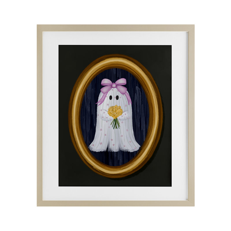 «Ghost Girl with Flowers», reproduction encadrée sous verre, conception de Jennifer Stith, H 16 po x l 13 po