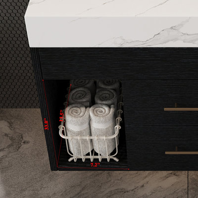 Ensemble de meuble-lavabo mural flottant 29,9 po