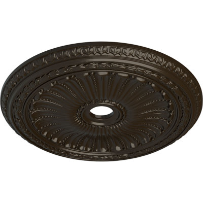 Endurathane Viceroy Ceiling Medallion, 35 1/8"OD x 4 7/8"ID x 2 1/2"P (Fits Canopies up to 4 7/8"), Hand-Painted Stone Hearth Finish