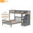 Loft Bed In Gray With Build, Long-Lasting Performance Twin Over Full Bunk Bed, Construction-473843777