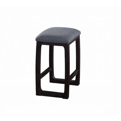 Tabouret confortable à hauteur de comptoir rembourré avec repose-pieds, finition bois espresso pour la salle à manger et la cuisine