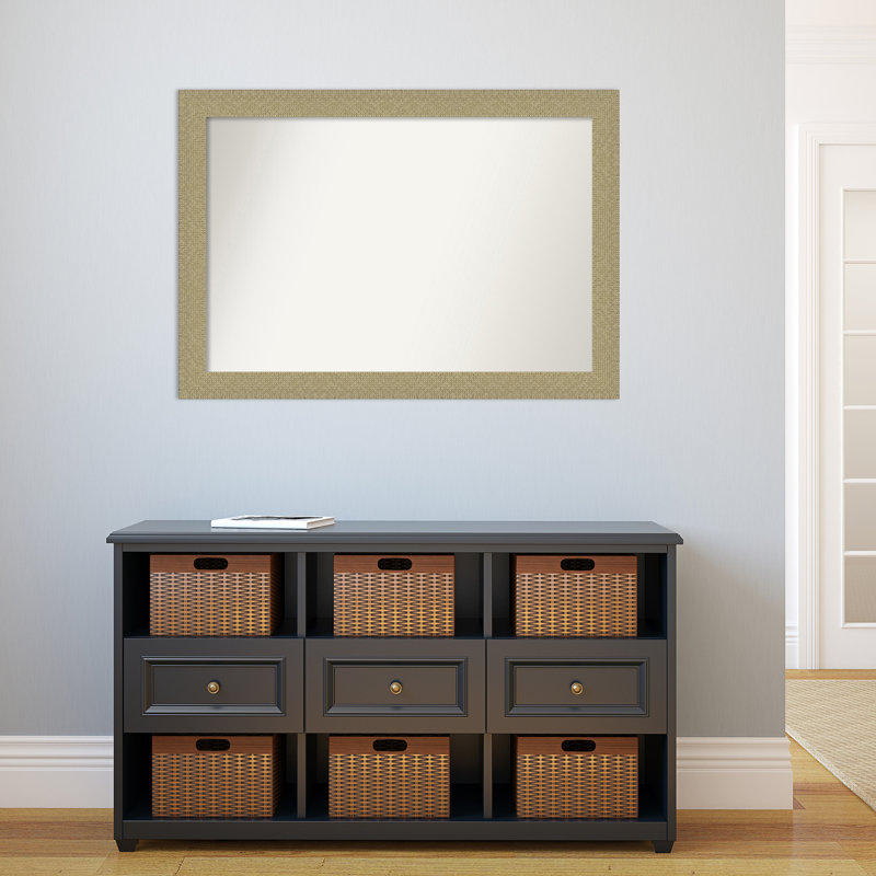 Ardijana Solid Wood Flat Wall Mirror, Mosaic Gold, 28.25" x 40.25"