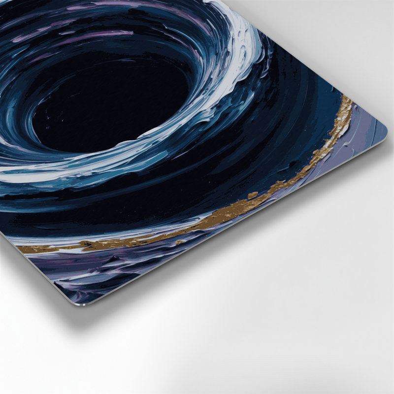 Space Black hole visualizations Gray Metal Wall Art, 12" H x 12" W x 0.05" D