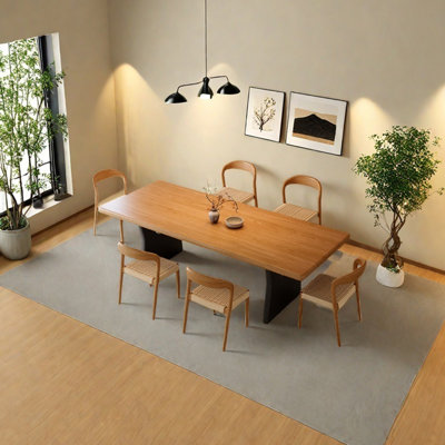 Solid wood ash simple dining table set