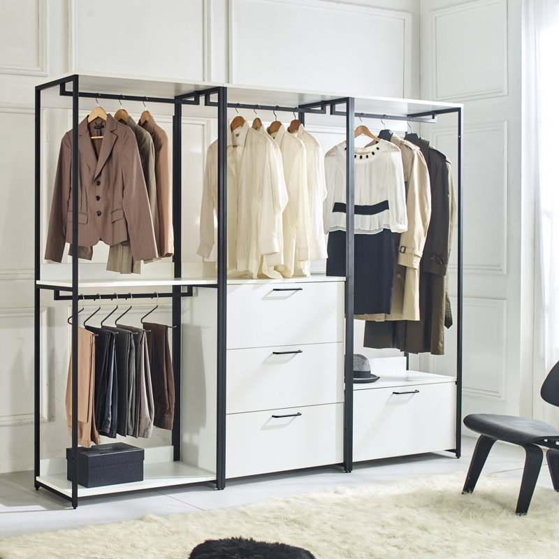 Walk In Closet - Rangement très profond, cadre en métal, système To Damage White avec options de cadre, dommages, 2 fois plus épais