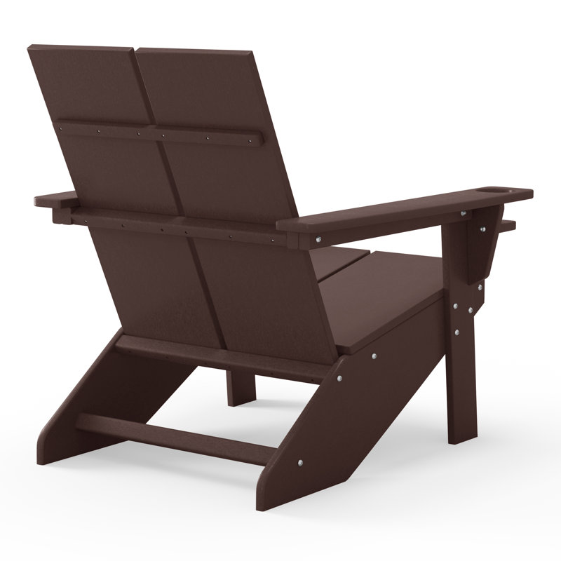 Chaise Adirondack moderne en poly avec repose-pieds, Brun
