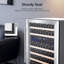 Réfrigérateur à vin à deux zones 24 "Electactic - 52 bouteilles, 39-64 ° F, porte vitrée, DEL bleue