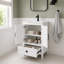 Meuble-lavabo de 61 cm (24 po) avec lavabo en céramique et rangement dissimulé (sans robinetterie) - Blanc-1869364594-1869375479