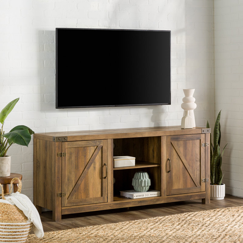 Neelon 58" 2-Door TV Stand for TVs up to 65", Rustic Oak
