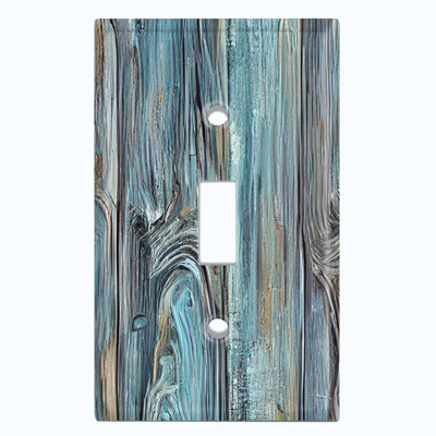 Copper Rust Patina Teal Print 1 - Gang Toggle Light Switch Standard Wall Plate