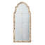 Grand miroir mural arqué en bois 22 po x 48 po, aspect fenêtre décorative, crème et or pour le salon, la salle de bain, le vestibule | Idée de cadeau