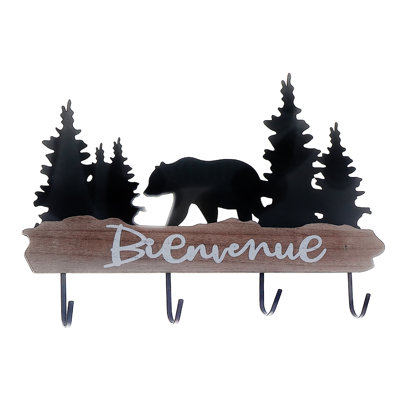 Crochet en métal 4 crochets Forest - Bienvenue